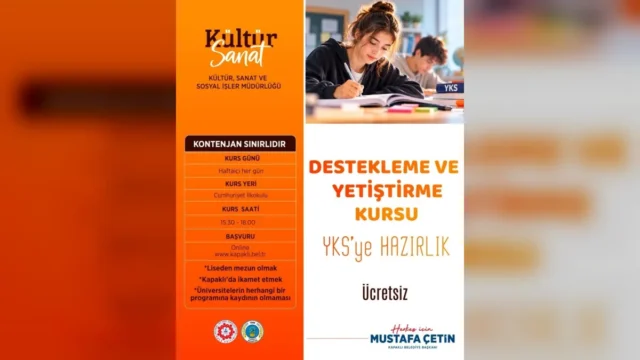 Kapaklı’da YKS’ye Ücretsiz Destek Kursu