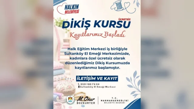 Sultanköy’de Ücretsiz Dikiş Kursu Kayıtları Başladı