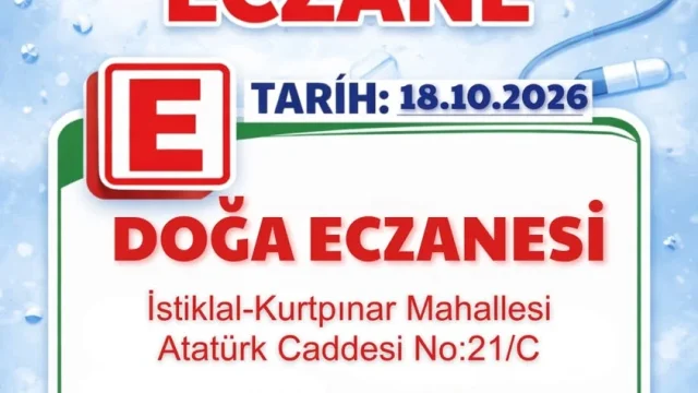 Doğa Eczanesi girişi: İstiklal-Kurtpınar Mahallesi'nde nöbetçi eczane hizmeti