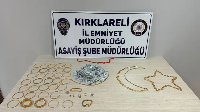 Babaeski dolandırıcılık operasyonunda ele geçirilen 6 milyon TL değerinde ziynet eşyası ve döviz