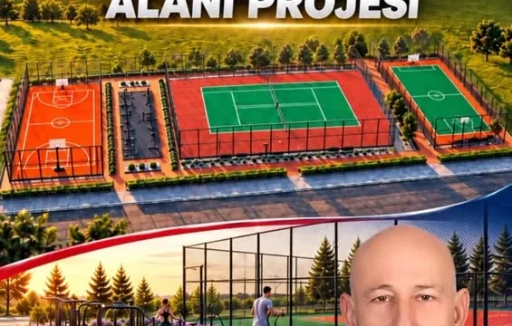 Muratlı spor alanı projesinde basketbol sahası, futbol sahası ve tenis kortu içeren modern tesis