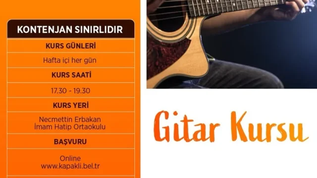 Kapaklı Belediyesi gitar kursu başvuruları başladı
