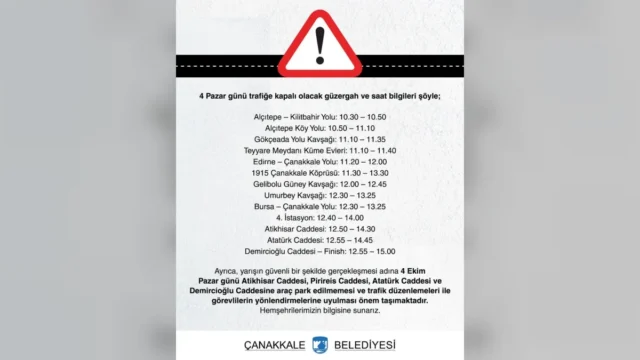 Çanakkale Gran Fondo’da Yollar Trafiğe Kapanıyor