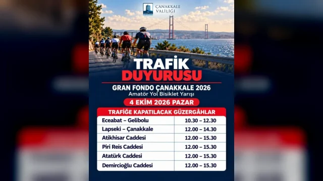 Gran Fondo Bisiklet Yarışı Nedeniyle Çanakkale’de Yollar Kapatılıyor