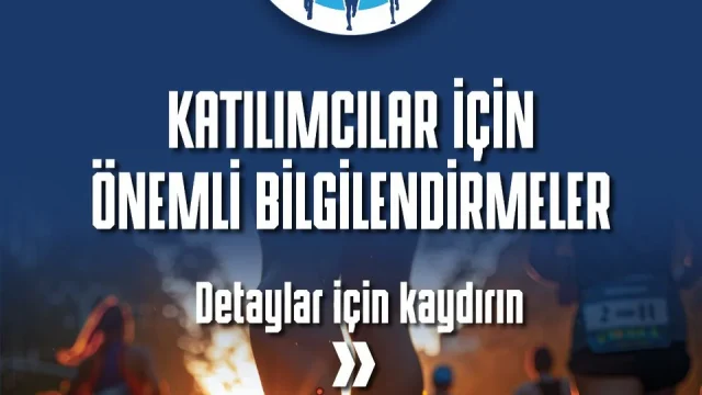 Çorlu Yarı Maratonu katılımcıları için Çorlu Belediyesi'nin paylaştığı bilgilendirme görseli