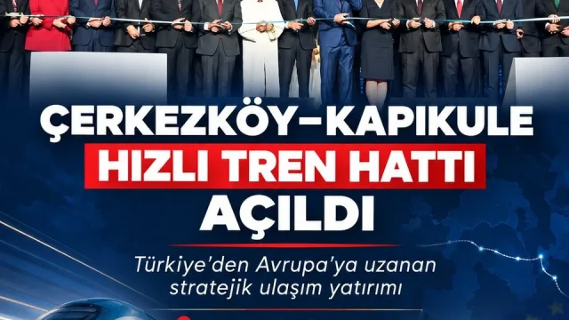 Çerkezköy Kapıkule Hızlı Tren hattının Babaeski'deki açılış töreni
