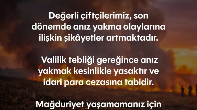 Tekirdağ'da anız yakma yasağına dikkat çeken itfaiye ekipleri ve anız yangını