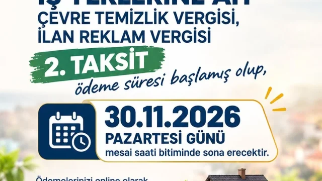Malkara emlak vergisi ödeme son gün 30 Kasım 2026 duyurusu