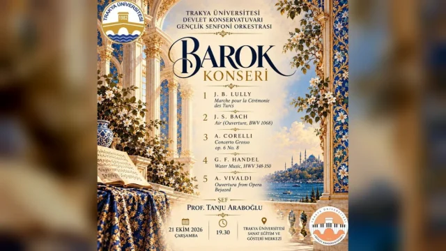 Edirne barok konseri: Trakya Üniversitesi Gençlik Senfoni Orkestrası sahnede
