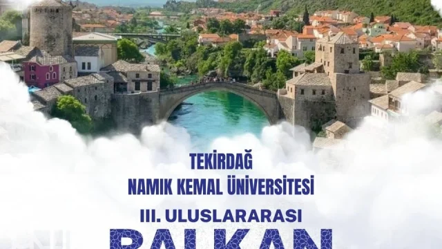 Tekirdağ Balkan Sempozyumu afişi: 14-17 Ekim 2026, Namık Kemal Üniversitesi, Osmanlı Döneminde Balkanlarda Bilim ve Sanat