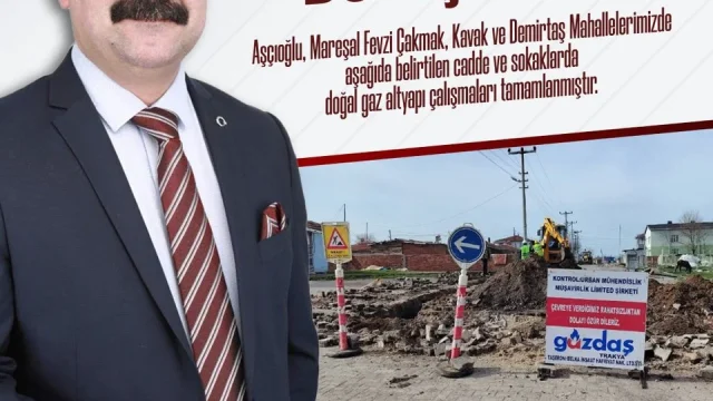 Uzunköprü'de doğal gaz altyapı çalışmalarının tamamlandığı mahallelerdeki cadde ve sokaklar