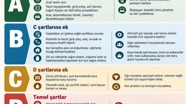 Hayvancılık işletmeleri sınıflandırma yönetmeliği kapsamında sığır, manda, koyun ve keçi işletmeleri A'dan E'ye ayrıldı