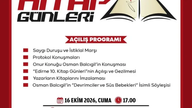 Edirne Kitap Günleri 10. yıl açılışında Atatürk Kültür Merkezi'nde kitap stantları
