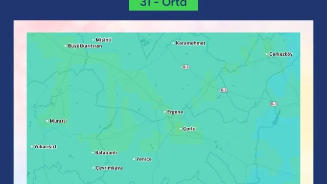Çorlu hava kalitesi 31 Orta seviyede, kötü koku için ALO 181 hattı bilgilendirmesi