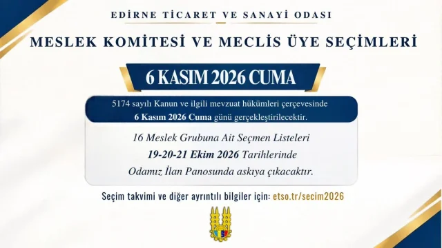 Edirne TSO seçim listeleri askıya çıktı, üyeler odada listeleri inceliyor