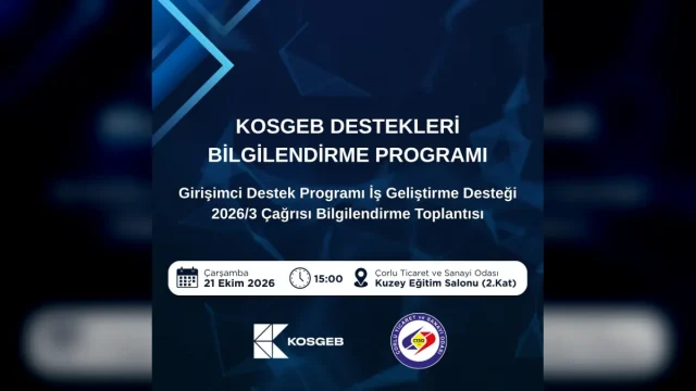Çorlu girişimci destek programı bilgilendirme toplantısı duyurusu