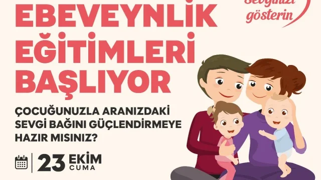 Çerkezköy ebeveynlik eğitimi atölyesinde ebeveynler ve çocukları birlikte etkinlik yapıyor