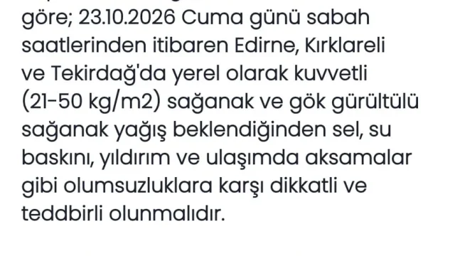 Trakya kuvvetli yağış uyarısı sonrası sel riskine karşı hazırlık yapan ekipler