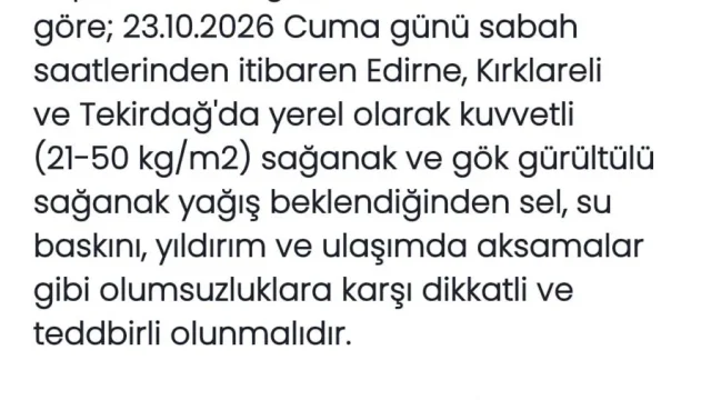 Kırklareli sağanak uyarısı sonrası kuvvetli yağış altında cadde ve su birikintisi görüntüsü