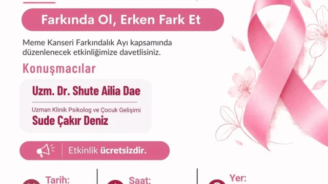 Çerkezköy meme kanseri farkındalık etkinliğinde kadınların katıldığı çanta boyama atölyesi