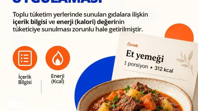 Şeffaf menü uygulaması kapsamında restoran menüsünde gıda içerik ve kalori bilgileri