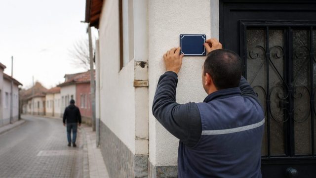 Temsili görsel: Yeniçiftlik'te yeni dış kapı numaraları montajı yapılırken çekilmiş bir fotoğraf.